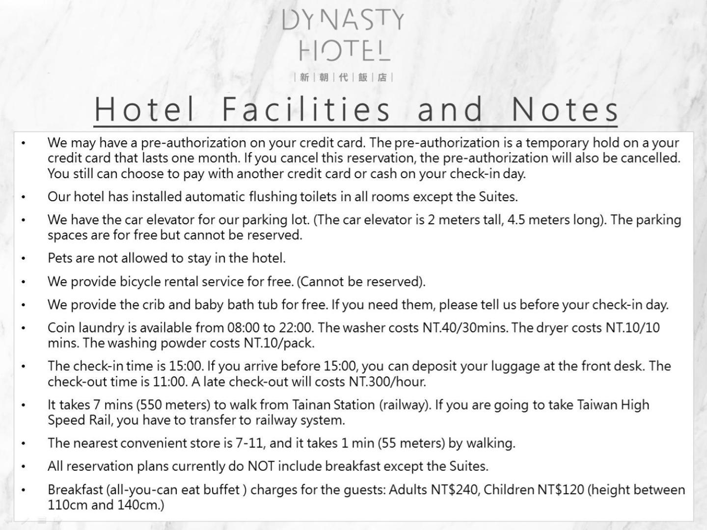 Dynasty Hotel Tainan Zewnętrze zdjęcie